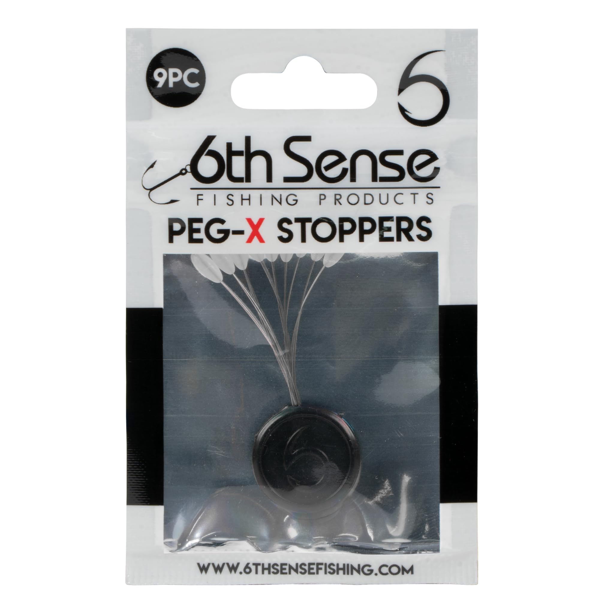 6th Sense Peg-X weight stoppers in black for fast rigging and visibility in heavy cover
