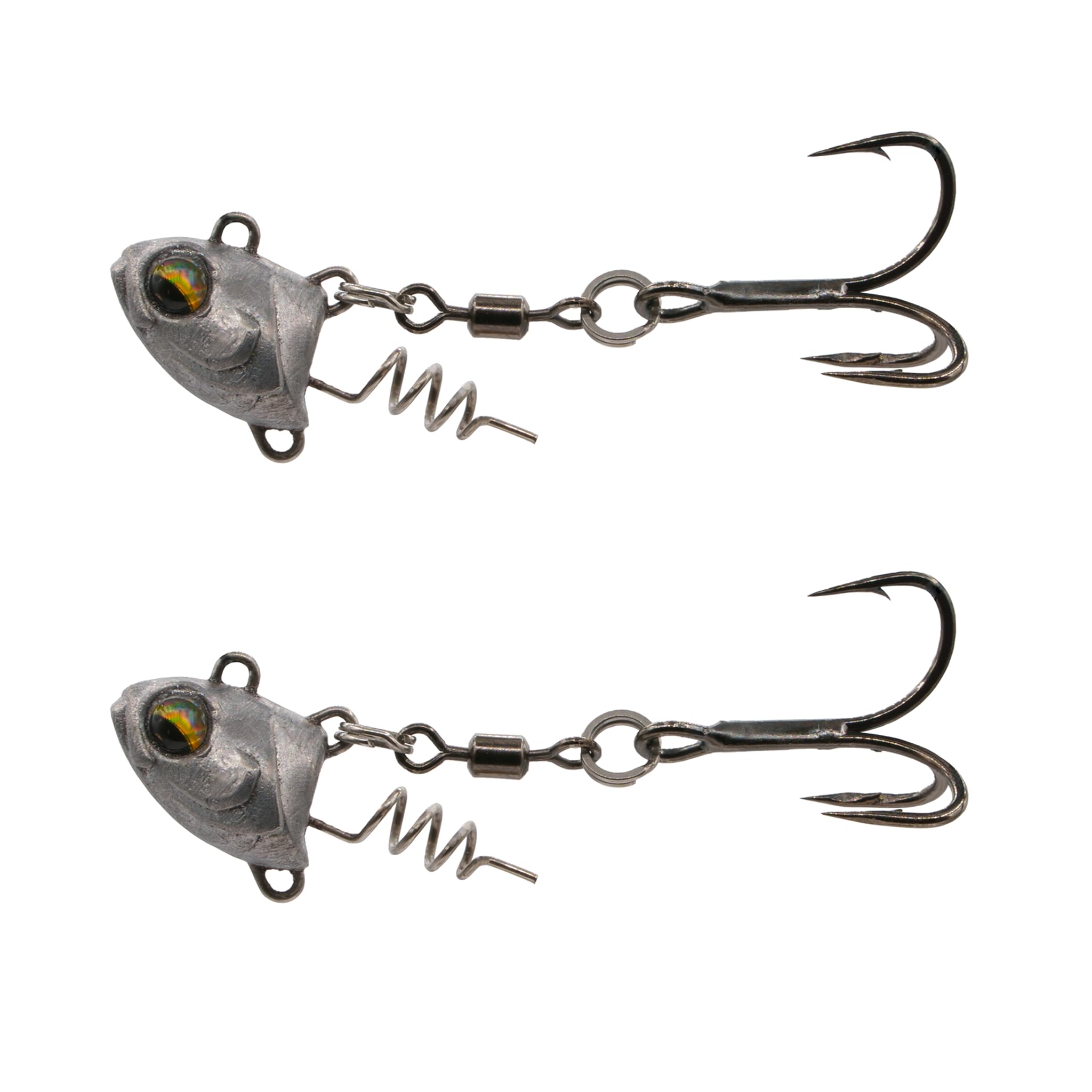 6th Sense Treble Harness Head 2pk with swivel reduces leverage during fights.