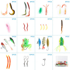 Close-up of crankbaits and hard lures from the kit