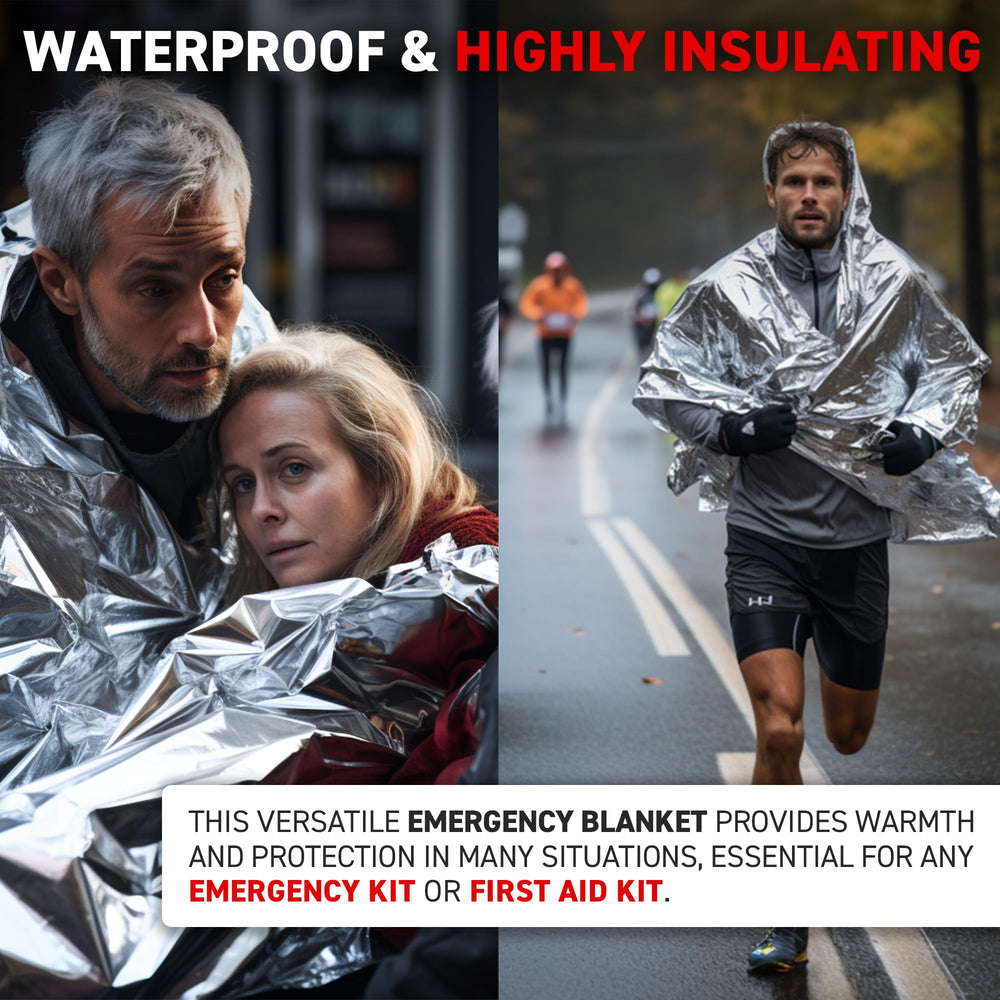 72 HRS lightweight packable blanket folded back into resealable pouch