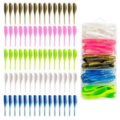 75-piece soft plastic crappie lure kit in a plastic case