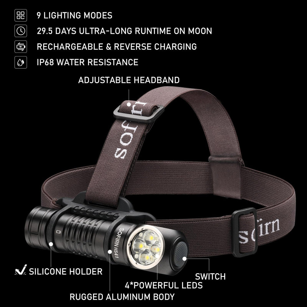 77outdoor Sofirn HS41 beam throw highlighting long-range visibility for camping and climbing