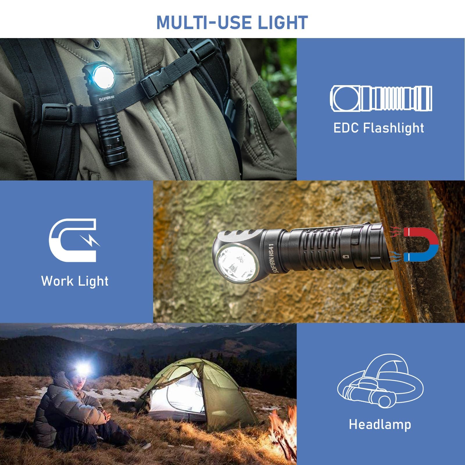77outdoor Sofirn HS41 nine modes for tailored brightness and safety signaling