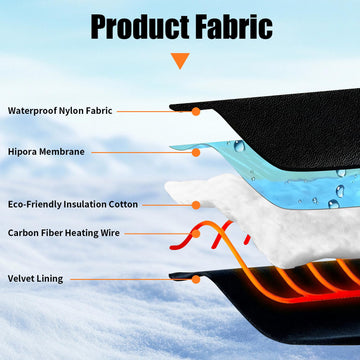 7JI heated gloves feature waterproof windproof palm for wet or windy days.