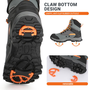 8 Fans wading boots use abrasion-resistant leather with reinforced toe and heel for durability.