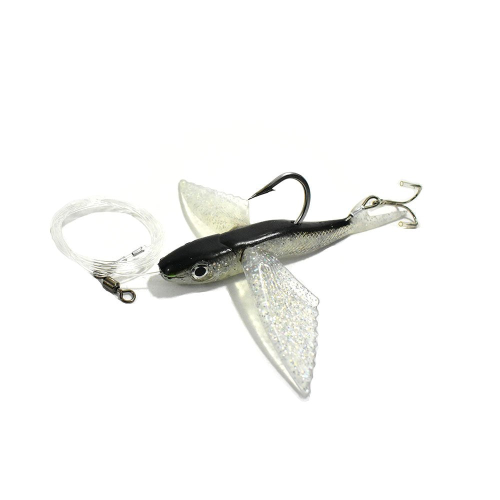 8-inch Flying Fish Yummy Flyer Lure (Black) – Rigged with Stinger Hook