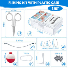 Open mini fishing kit showing accessories laid out