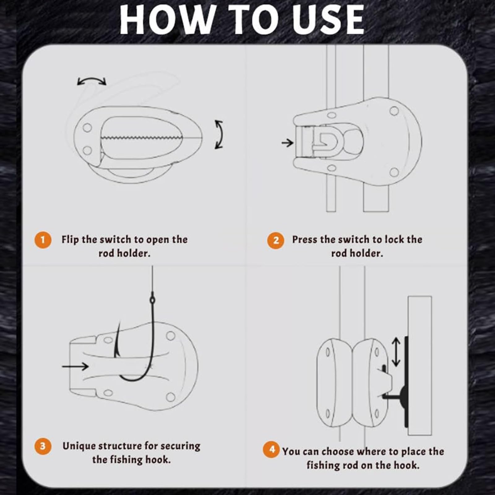 Quick-release setup demonstrated on fishing rod holder