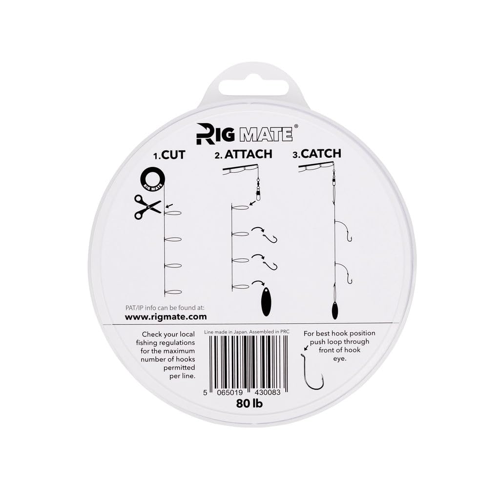 Close-up of a 5.5-inch loop and 18-inch spacing on a dropper loop rig