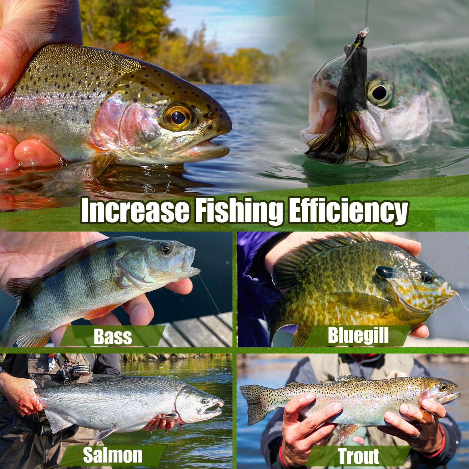 Angler using the YDIUDL fly kit for freshwater fishing