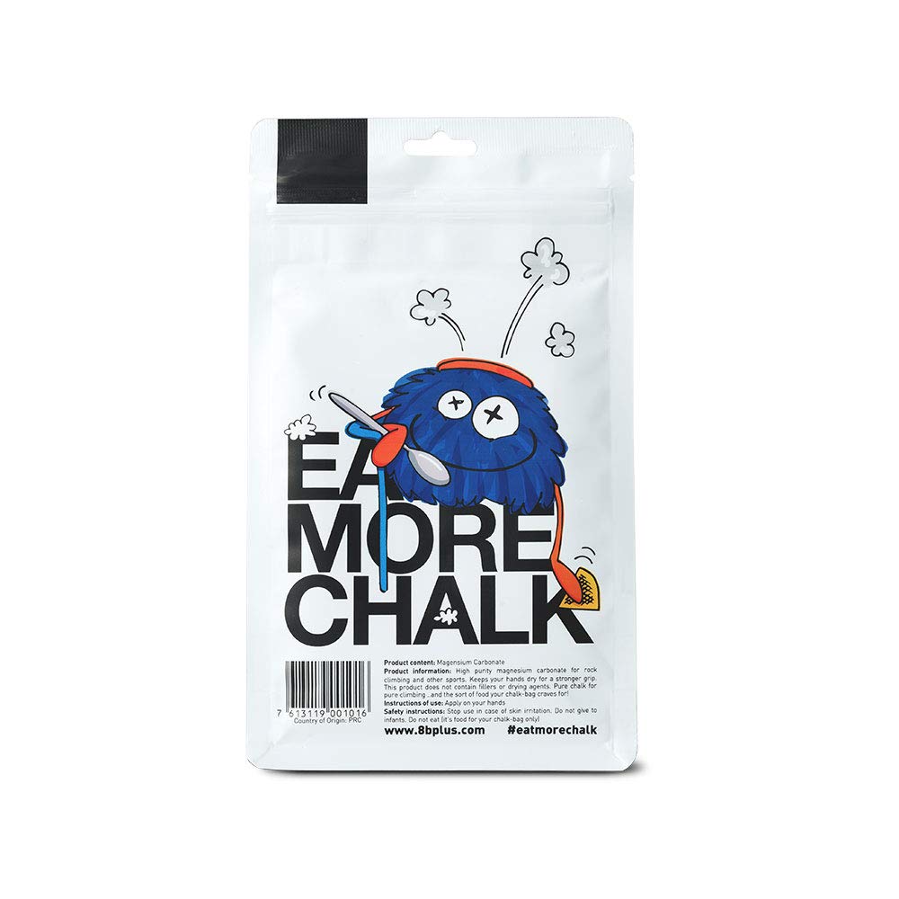 8BPLUS chalk packaging with a window showing fill level