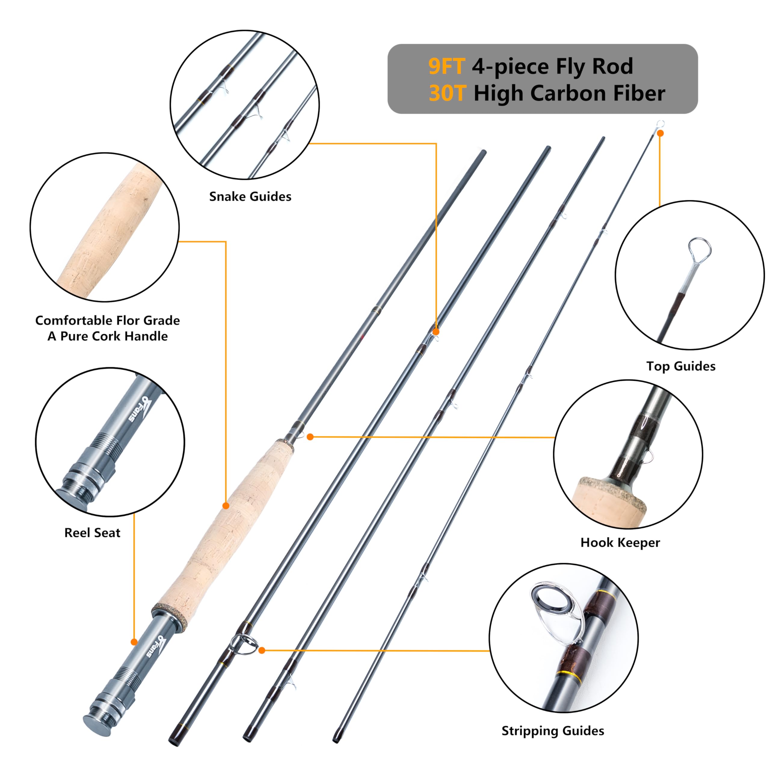 8 Fans fly backing 20lb 30m emphasizes strong backing for freshwater adventures.