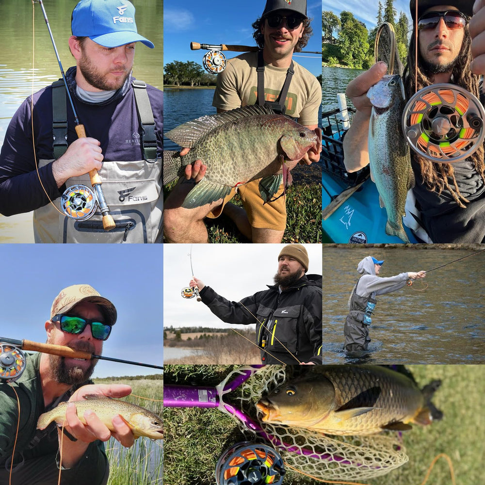 Close-up of 9ft 4-piece rod and reel