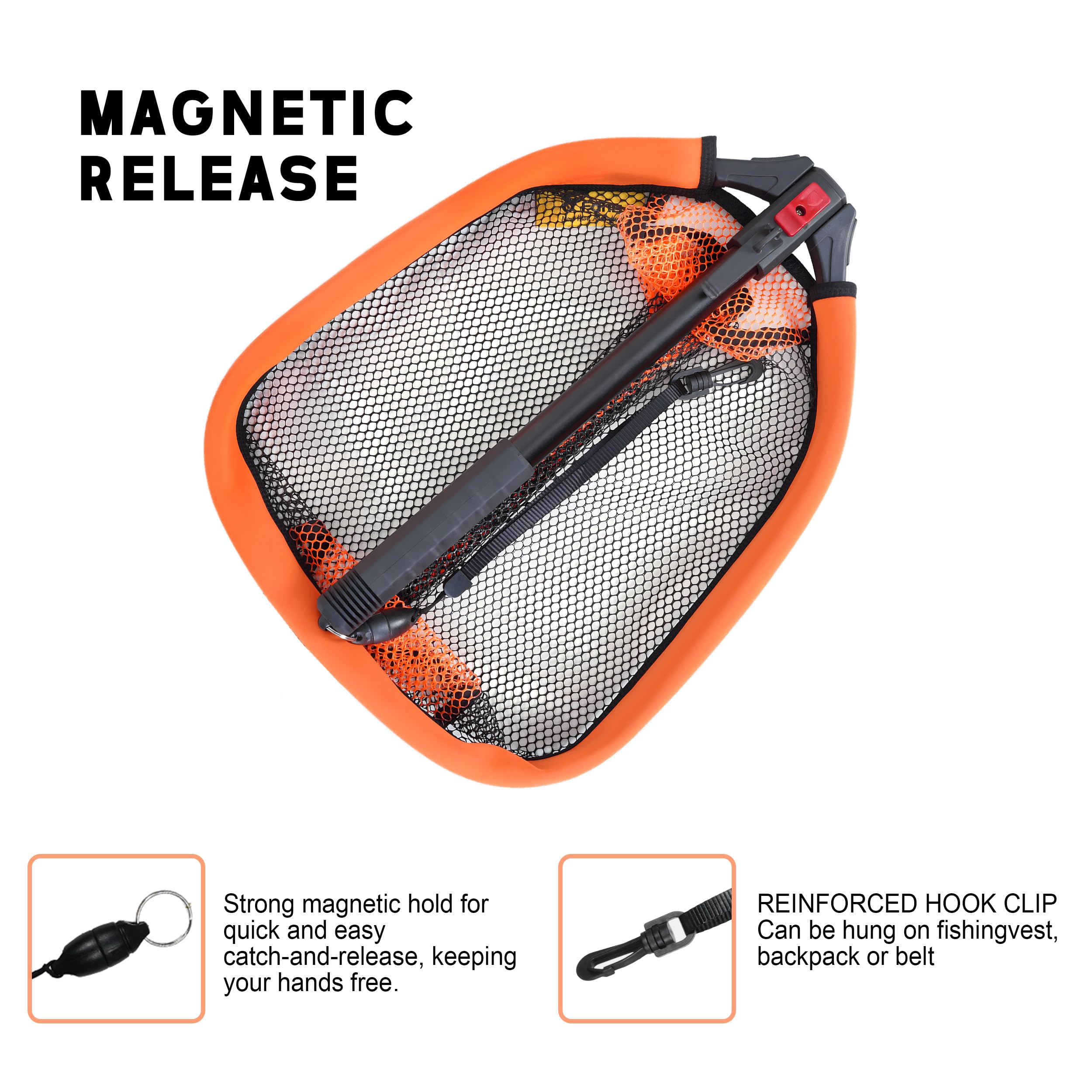 Rubber coated net with longitudinal mesh for easy release