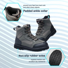 8 Fans men's wading boots lightweight comfort shown with quick-draining design