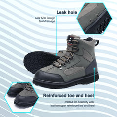 8 Fans wading boots with reinforced toe and heel stay durable during rocky stream crossings