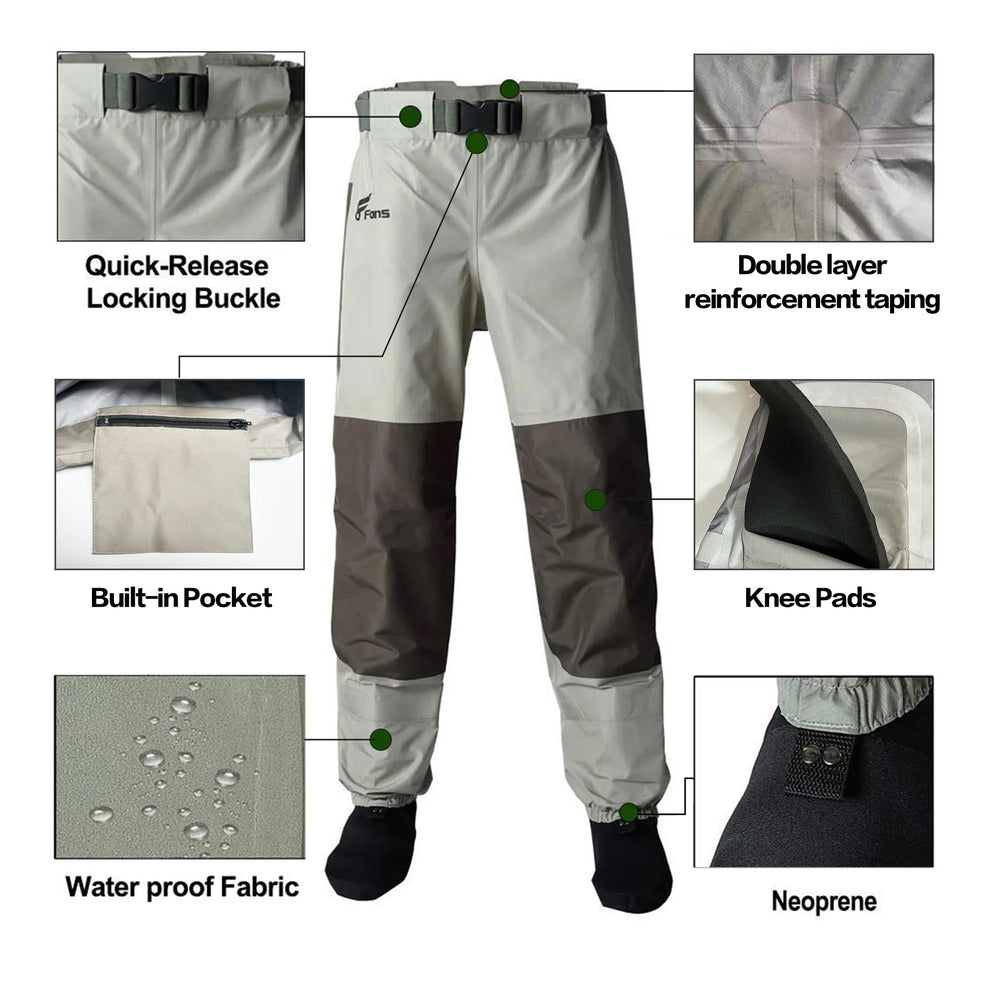 8 Fans waist waders belt with quick-release buckle supports secure fit during active outings