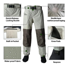 8 Fans waist waders belt with quick-release buckle supports secure fit during active outings