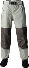 8 Fans waist waders stocking-foot demonstrate breathable 3-ply fabric for all-day fishing comfort