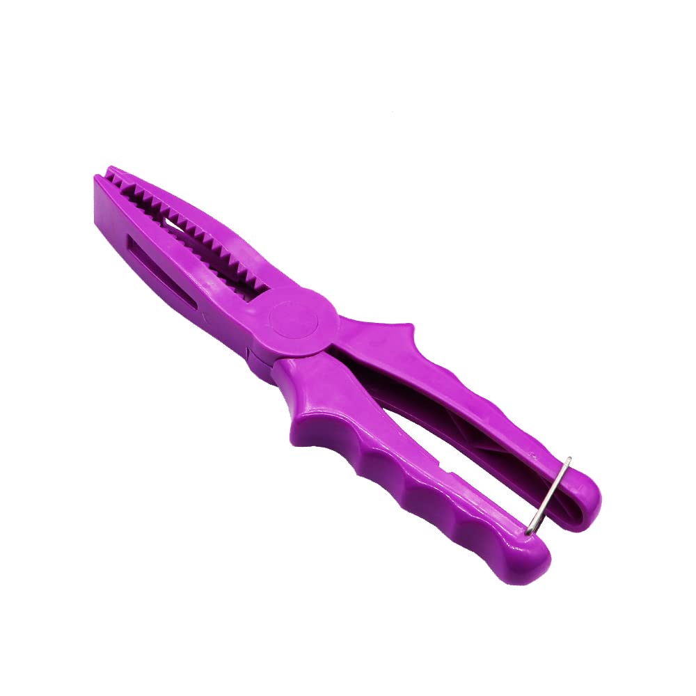 Blue 8-inch Floating Fish Gripper with anti-slip teeth and locking clasp