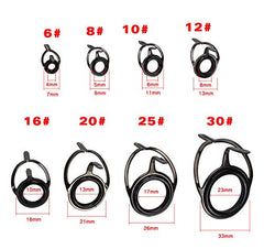 8-piece double-leg ceramic fishing rod guides set - size variety 2