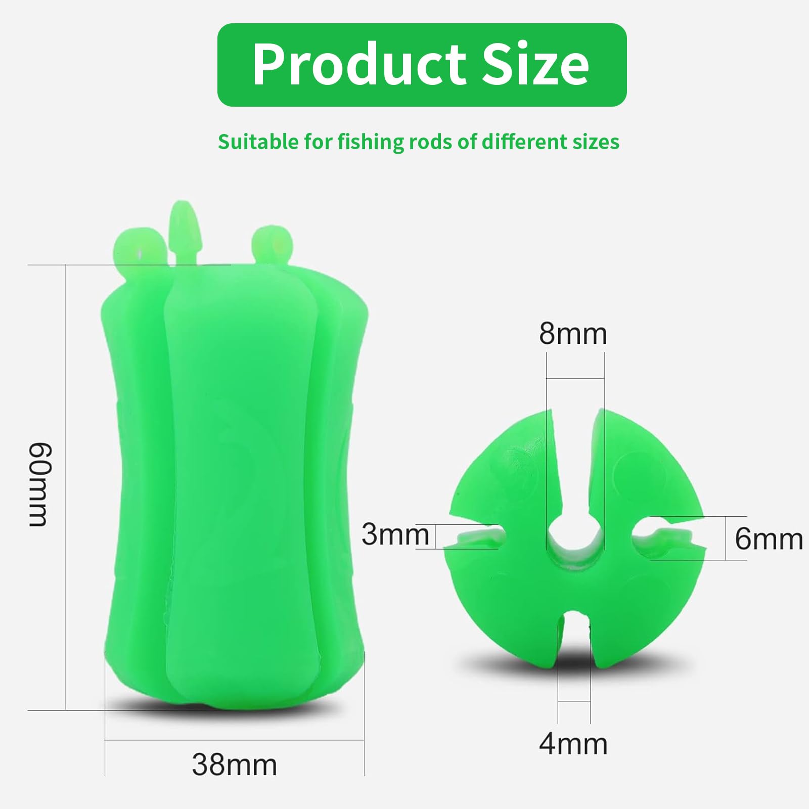 Close-up of silicone fishing rod fixed ball with four mounting holes