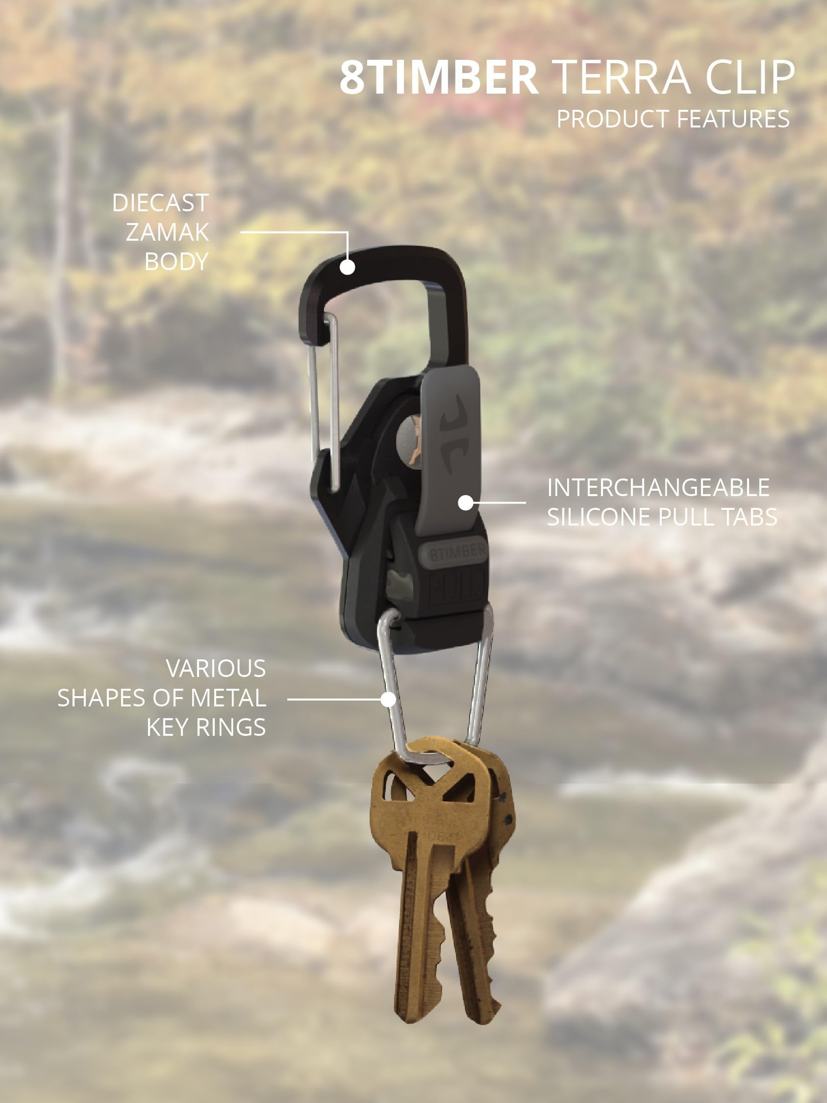 8TIMBER Terra Clip everyday-use demonstrates versatile clips for bags or pockets