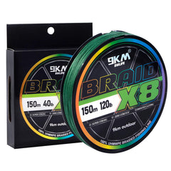 9KM DWLIFE braided line closeup shows dense 8-strand weave for extreme strength.
