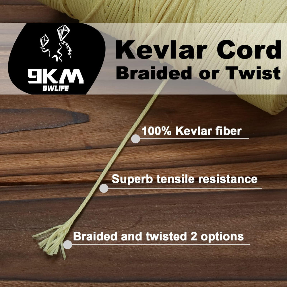 9KM DWLIFE Kevlar line – low stretch for quick, precise kite response