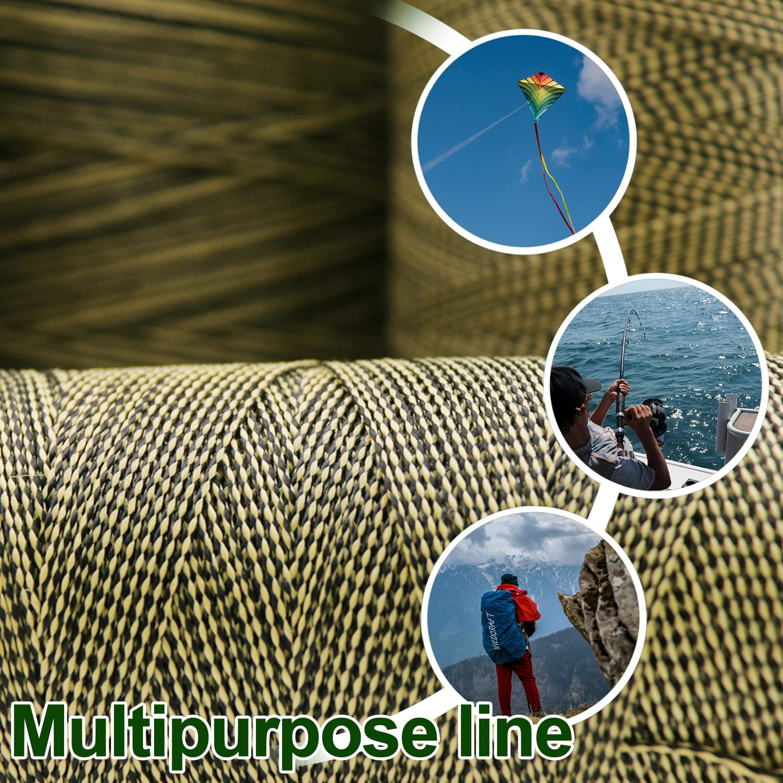 9KM DWLIFE Kevlar outdoor line multipurpose for camping, hiking, hunting