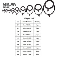 9KM DWLIFE stainless steel rod eyelets close-up showing durability and corrosion resistance.