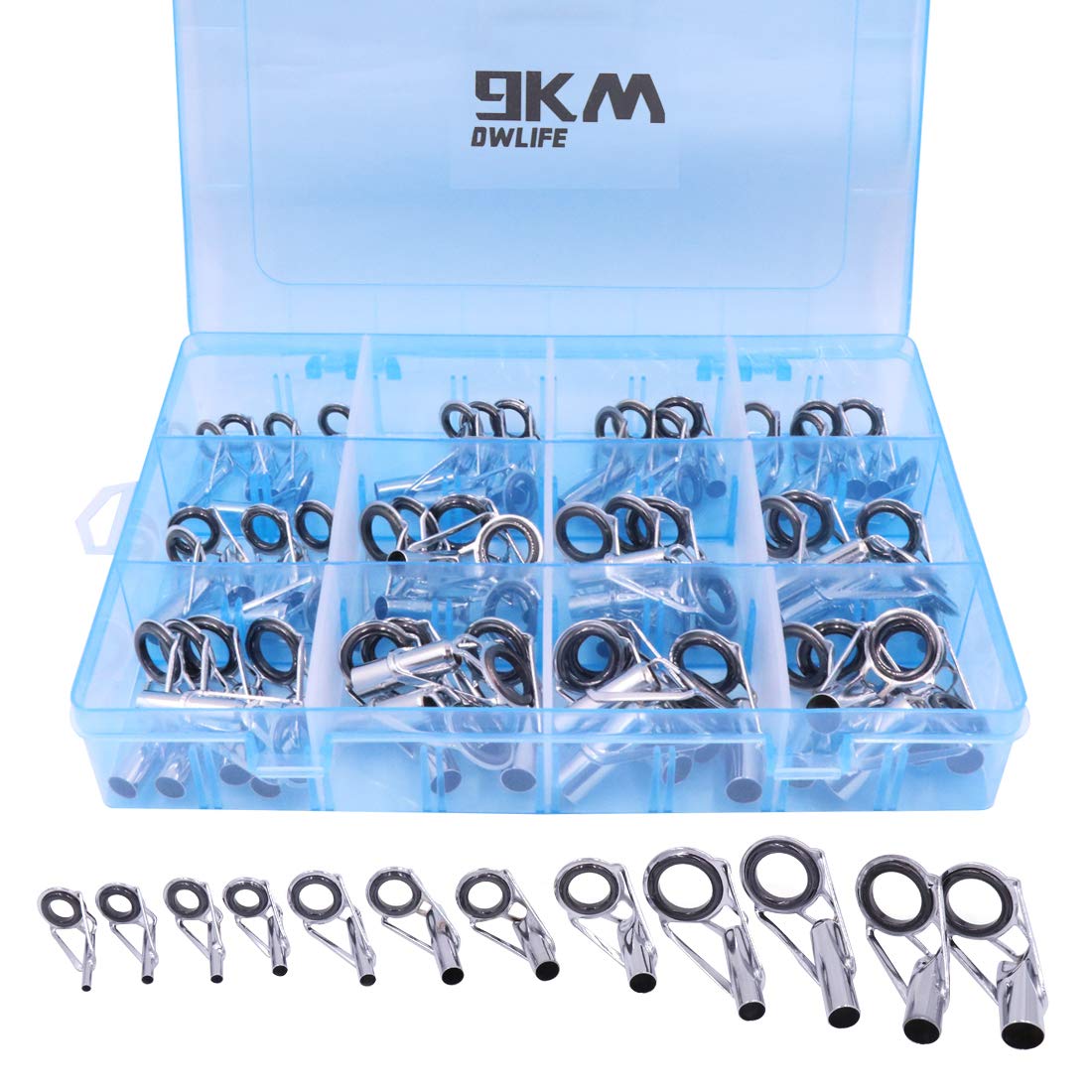 9KM DWLIFE tip repair kit contents displayed for on-site rod tip replacements