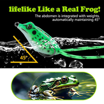 Frog lures submerged - weedless design for dense vegetation