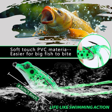 4.5 cm, 5 g frog lure with double barb hook