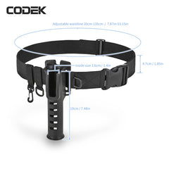 CODEK fishing rod holder side view showing two D-rings and swivel hook