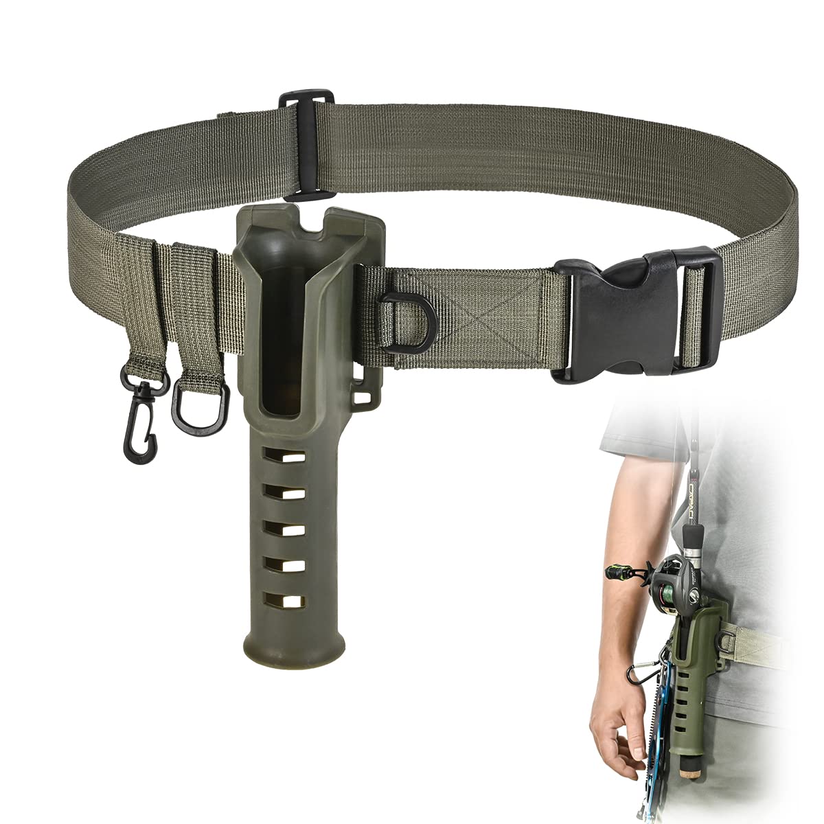 CODEK adjustable fishing rod holder in Black, Khaki, and Green