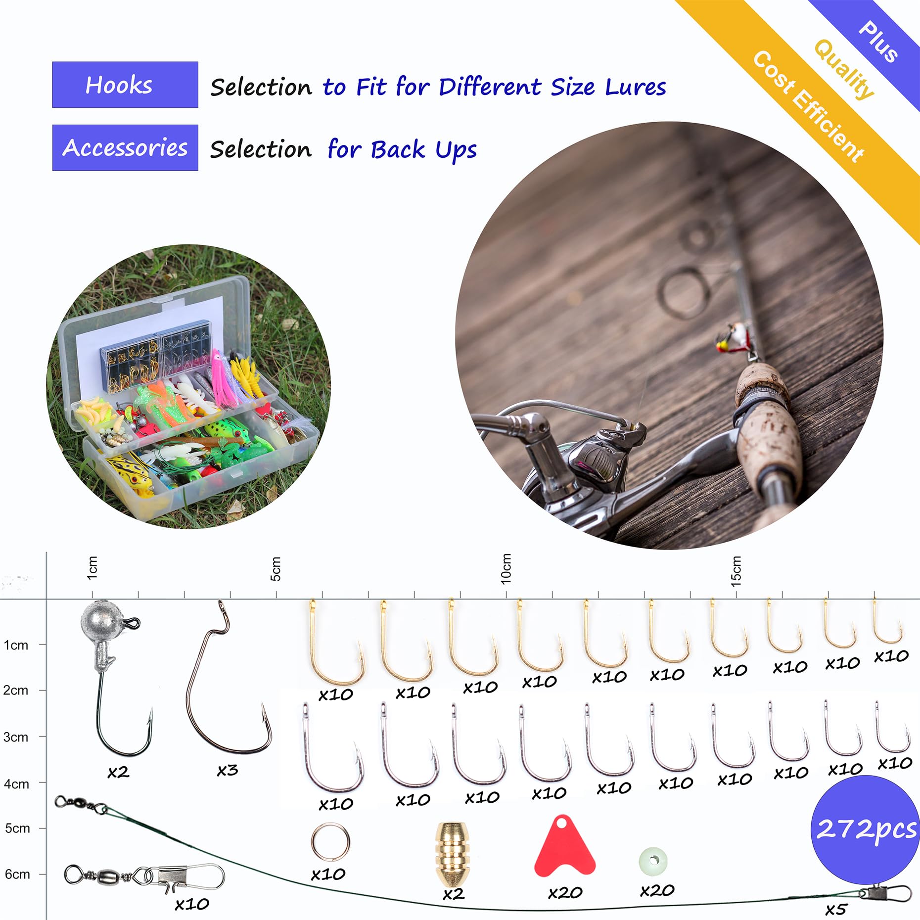 Lightweight tackle box with all lures and tools
