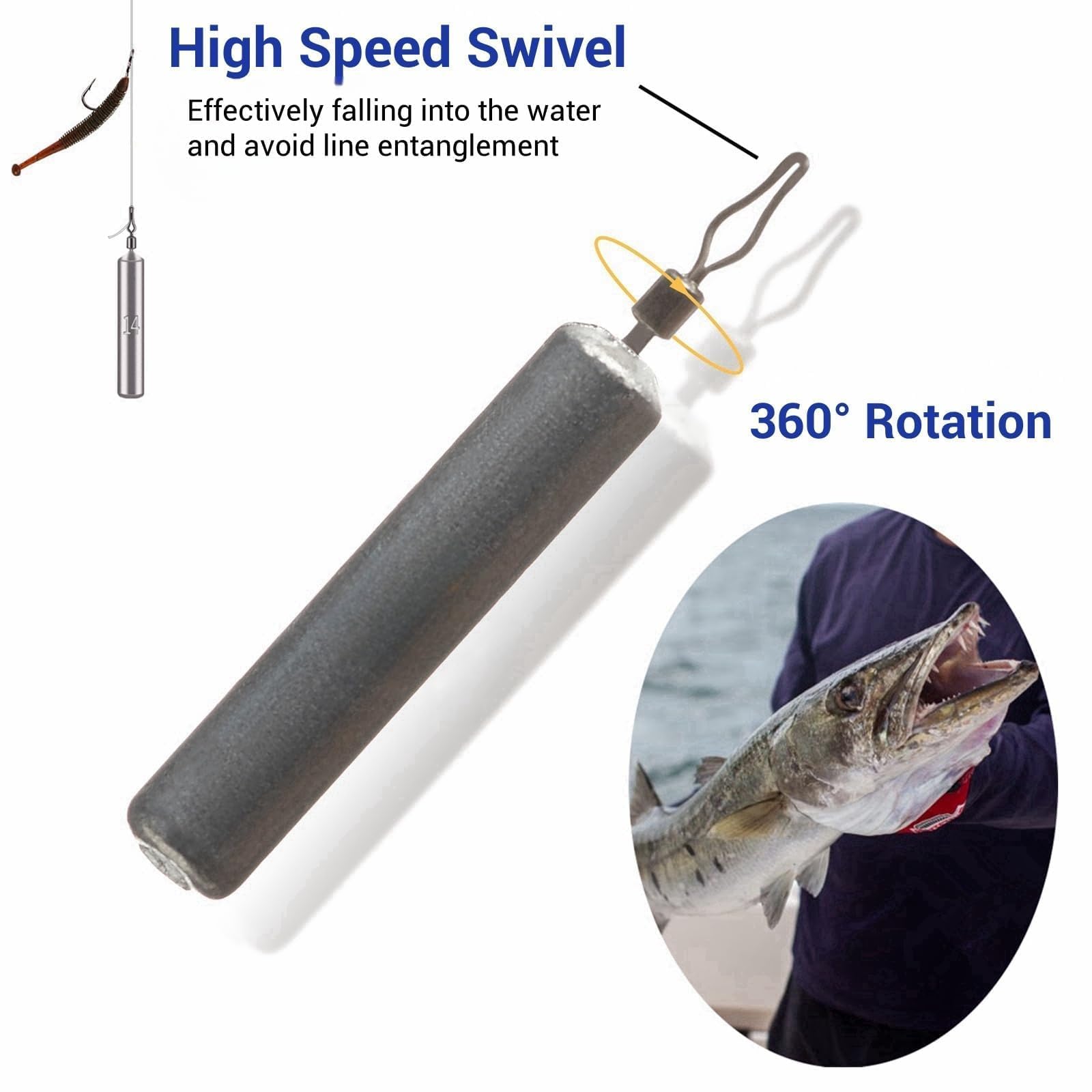Slim pencil weights used for smooth casting and weed resistance