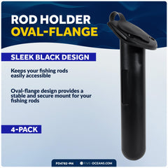 Oval flange mount design for secure rod holder