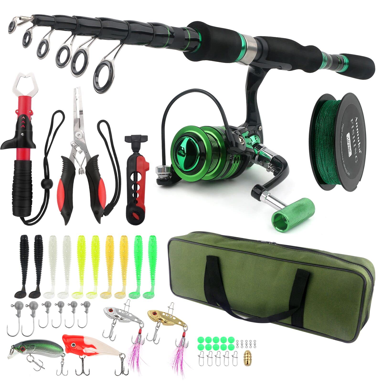 Mouhike retractable rod for compact travel and versatile freshwater casting.