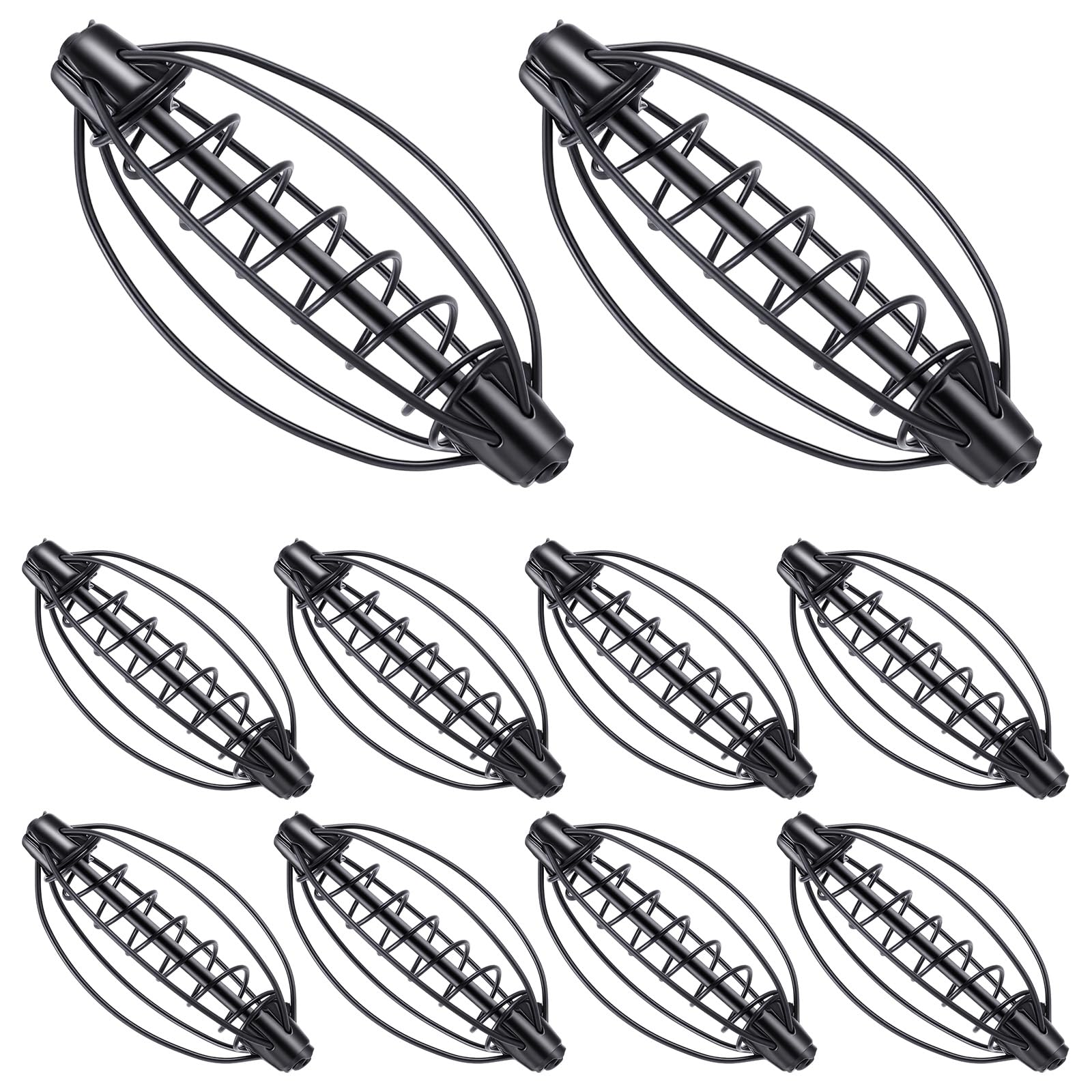 PercyEffie 10 Pcs Carp Bait Holders in black iron, 25g each