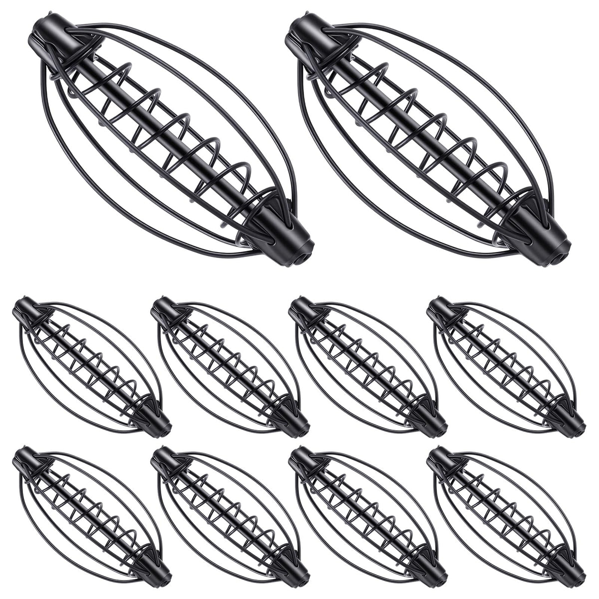 PercyEffie 10 Pcs Carp Bait Holders in black iron, 25g each