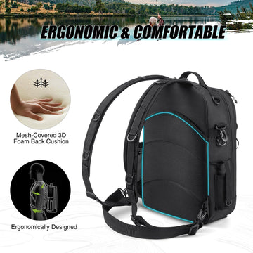 Piscifun Travel X bag strap configuration demonstrates convertible carry options for varied outdoors.