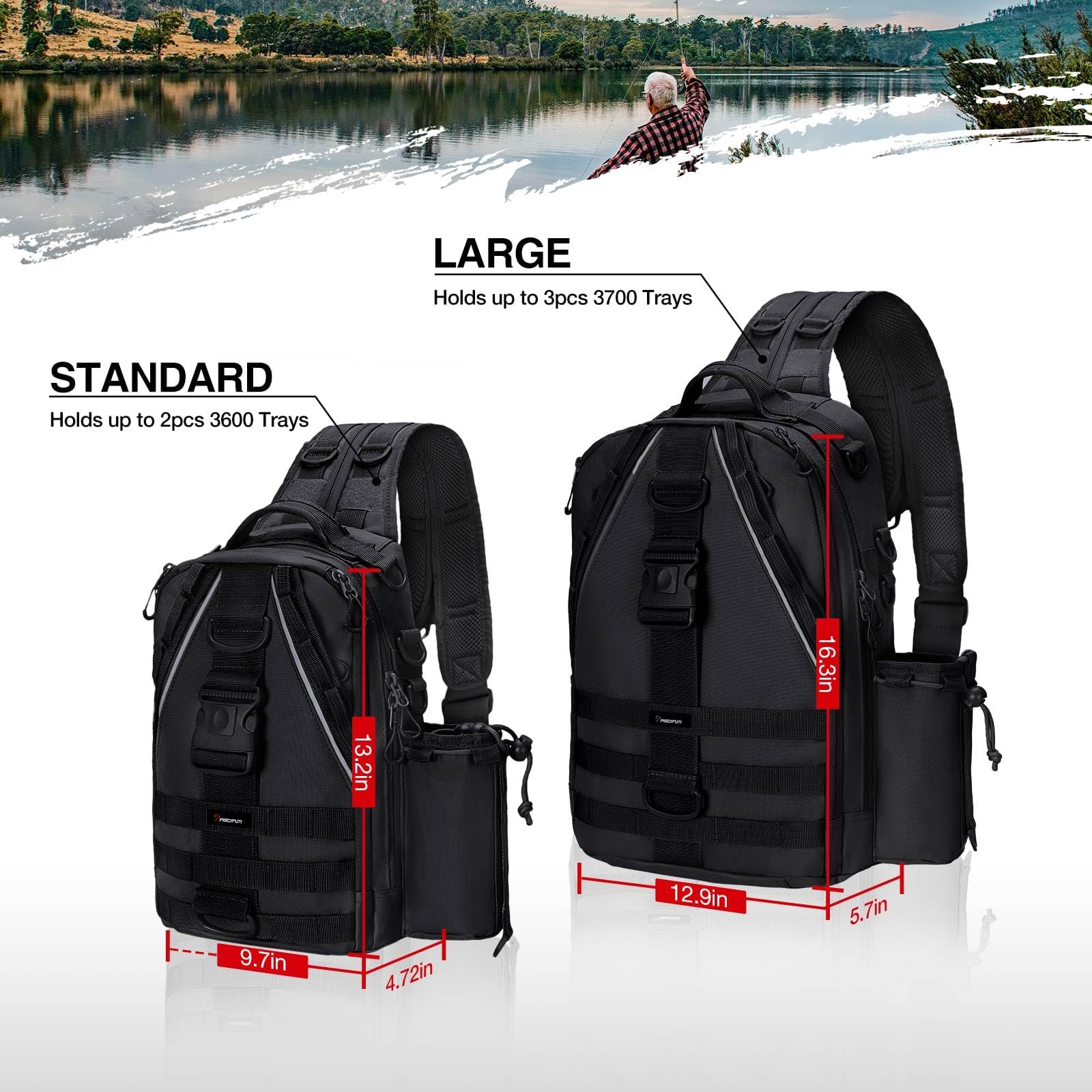 Piscifun water-resistant 1000D fabric image emphasizes durable protection in weather.