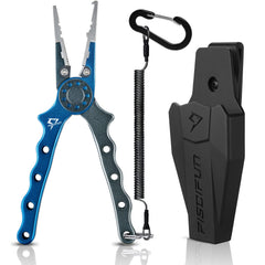 Piscifun blue fishing pliers with hook remover and braided cutter