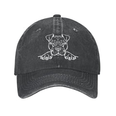Front view of QVXHKP Dog Lover Hat Pitbull Cap for Women in black