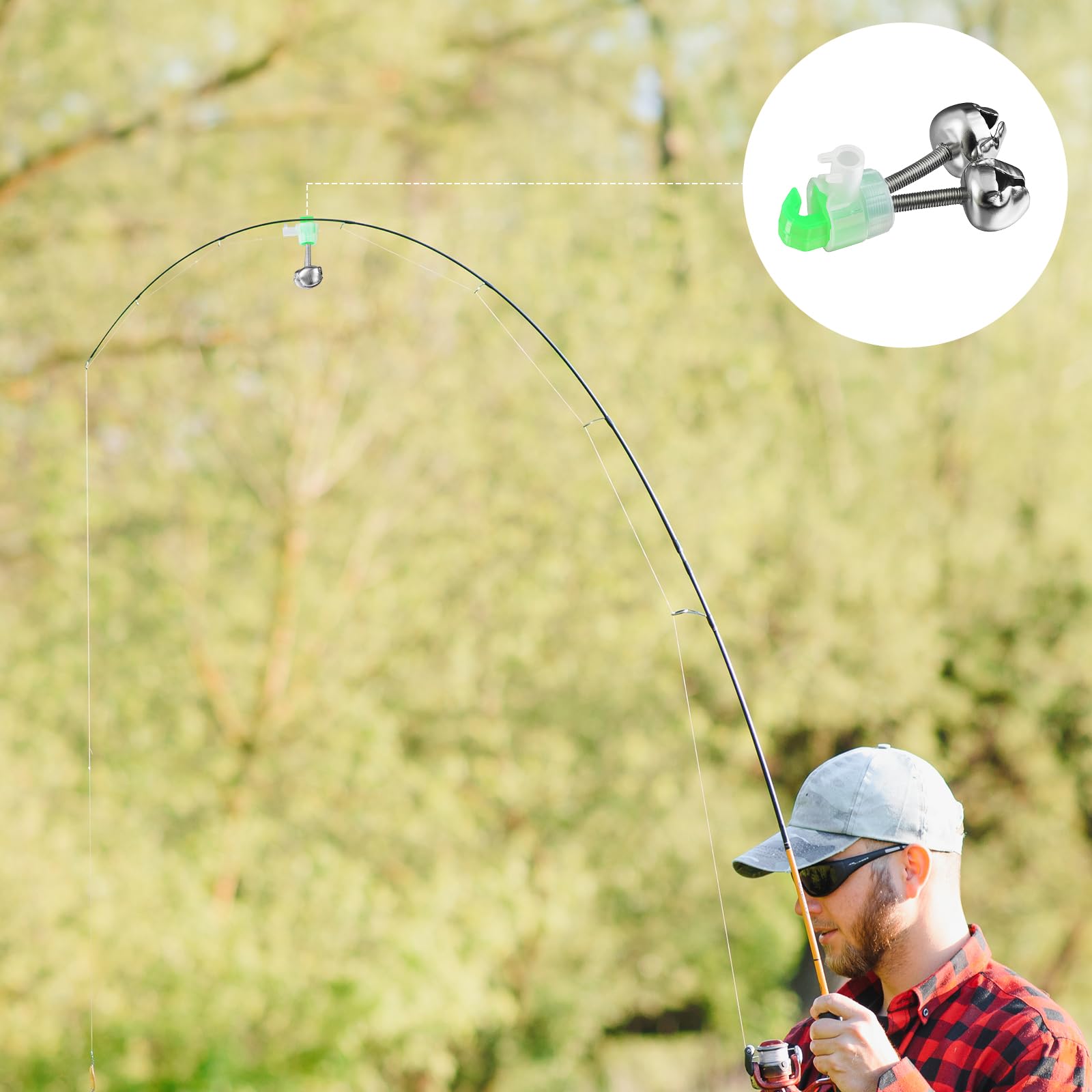 Green and silver fishing rod bells showing PP+alloy construction