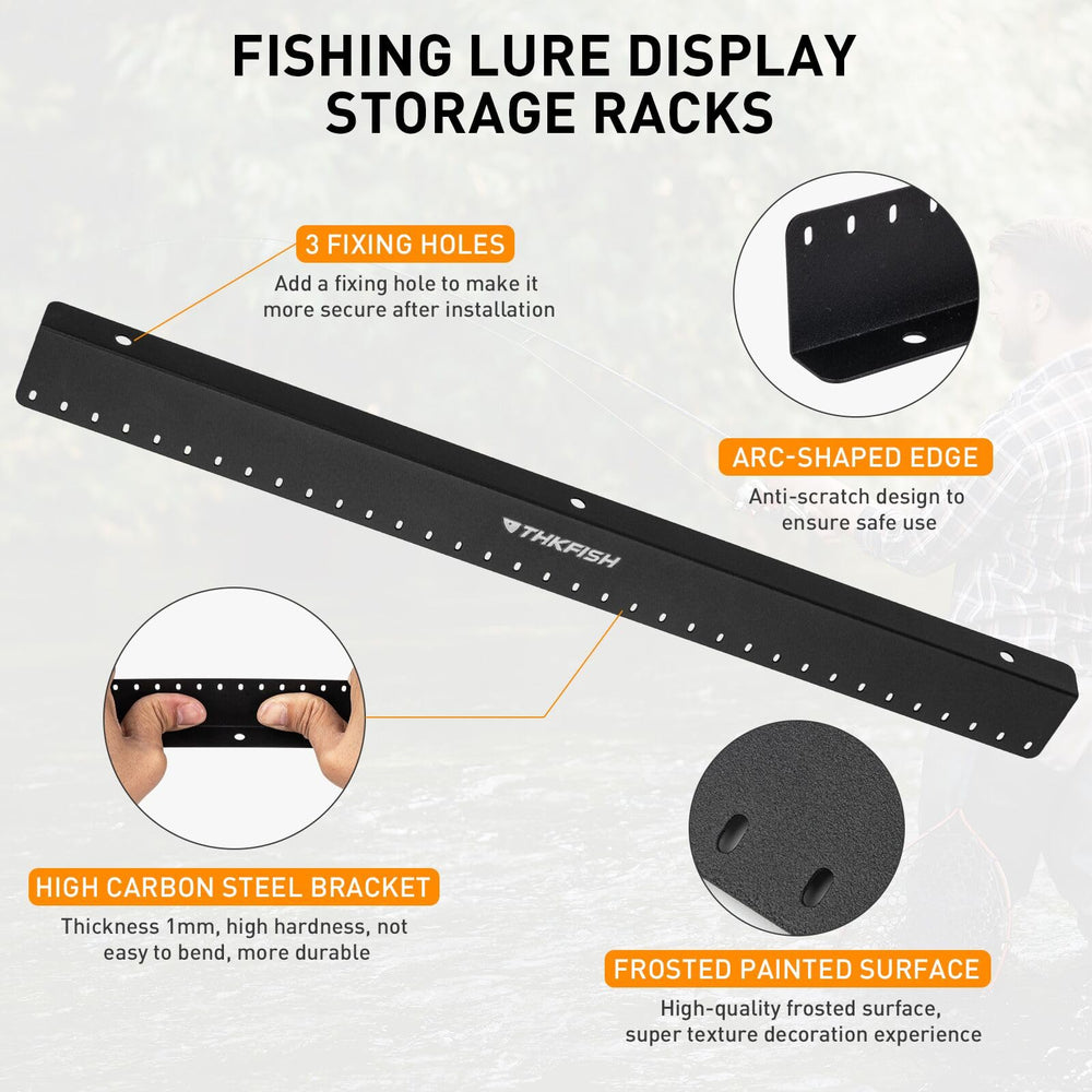 Close-up of THKFISH 35-hole display showing 4x4mm holes for larger baits