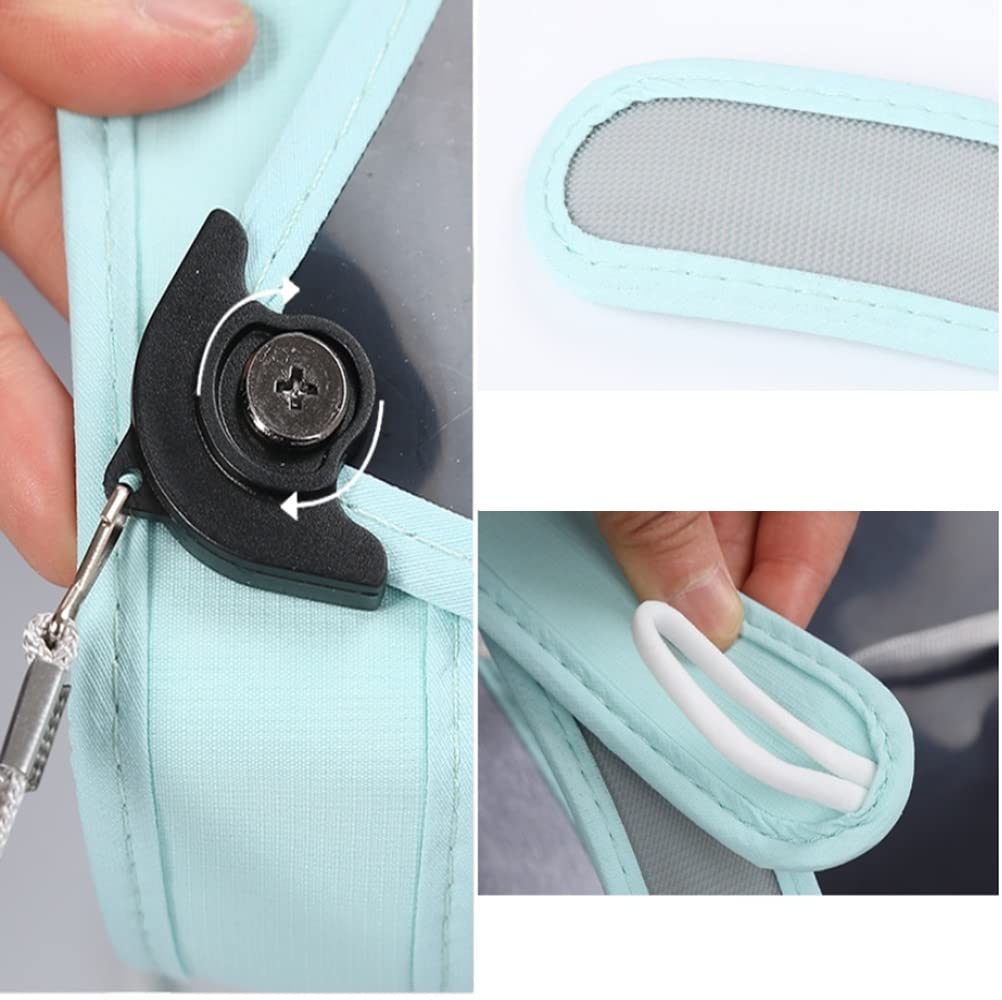 Side view showing adjustable Velcro strap and roll-up feature