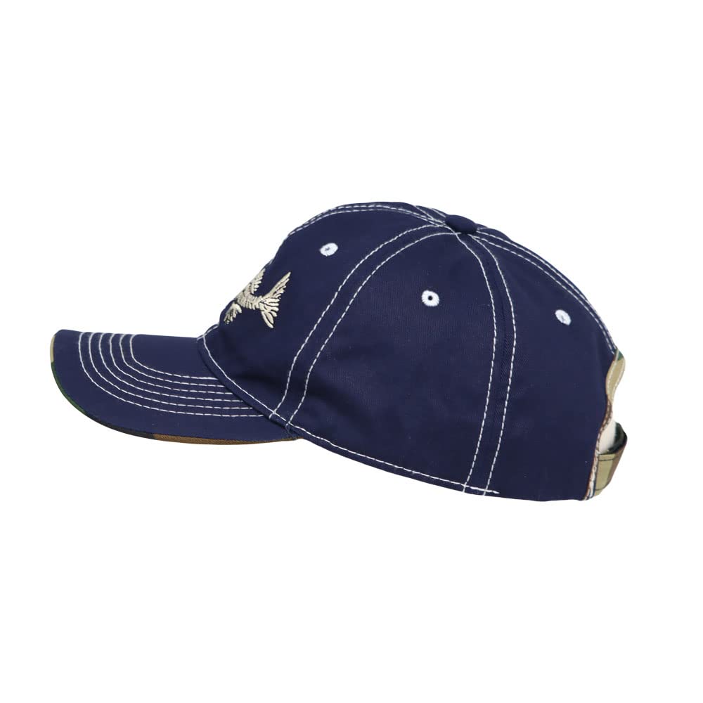 WITHMOONS YZ10119 Navy cotton fishing hat back view with adjustable strap